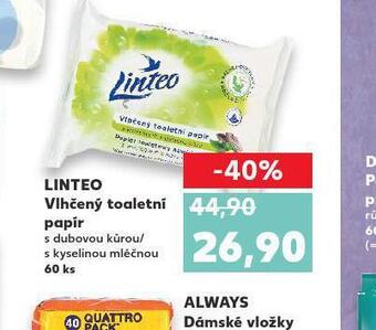 Kaufland Linteo vlhčený toaletní papír nabídka