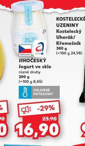 Kaufland Jihočeský jogurt ve skle nabídka