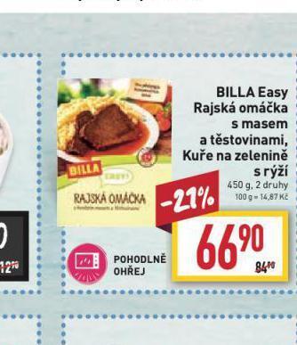 Billa Kuře na zelenině nabídka