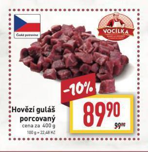 Billa Hovězí guláš nabídka
