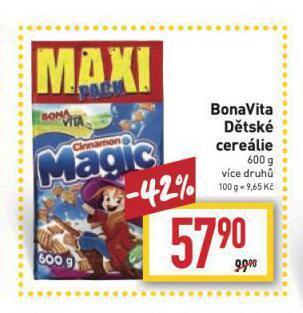 Billa Bonavita dětské cereálie nabídka