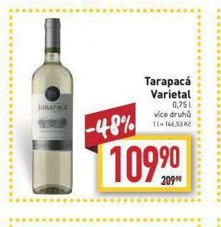 Billa Tarapacá varietal nabídka