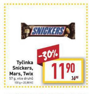 Billa Tyčinka snickers nabídka