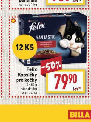 Billa Felix kapsičky pro kočky nabídka
