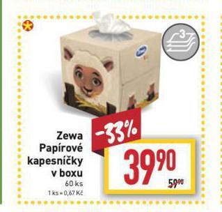 Billa Zewa papírové kapesníky nabídka