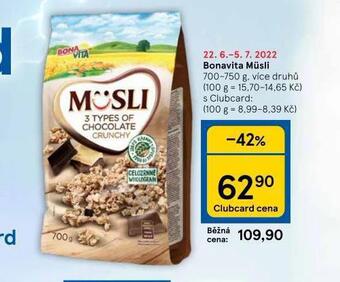 Tesco Bonavita müsli nabídka