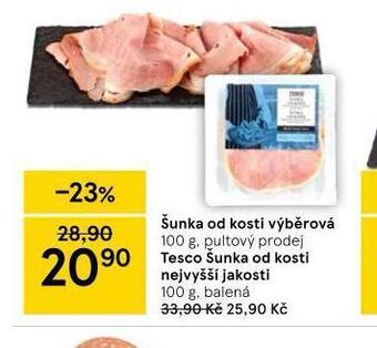 Tesco Šunka od kosti výběrová nabídka