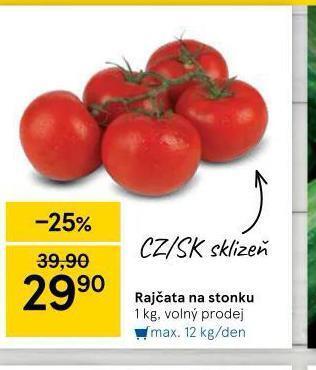 Tesco Rajčata na stonku nabídka