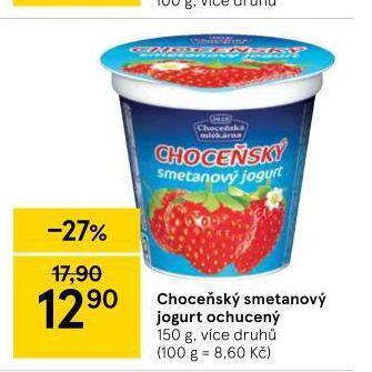 Tesco Choceňský smetanový jogurt ochucený nabídka