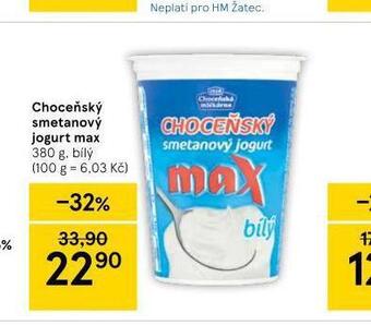 Tesco Choceňský smetanový jogurt max nabídka