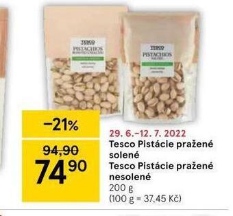 Tesco Tesco pistácie pražené nesolené nabídka