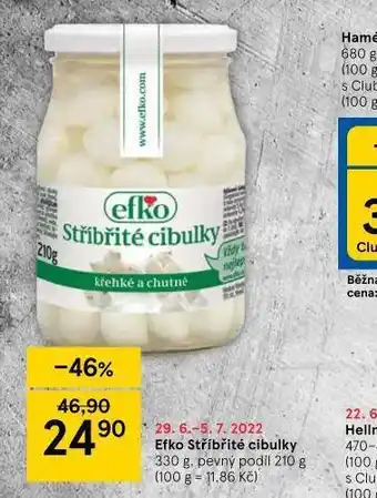 Tesco Efko stříbřité cibulky nabídka
