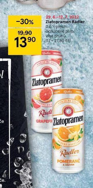 Tesco Zlatopramen radler nabídka