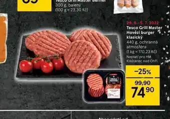 Tesco Tesco grill master hovězí burger klasický nabídka