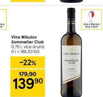 Tesco Víno mikulov sommelier club nabídka