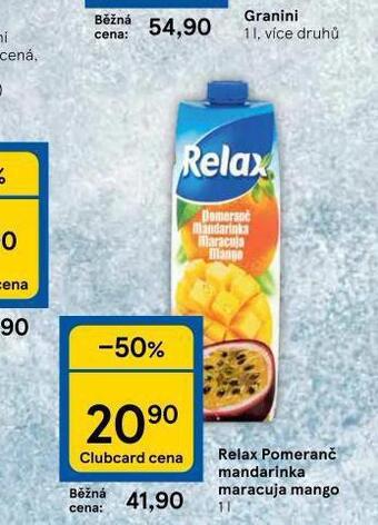 Tesco Relax pomeranč mandarinka maracuja mango nabídka