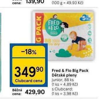 Tesco Fred & flo dětské pleny nabídka