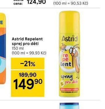 Tesco Astrid repelent sprej pro děti nabídka