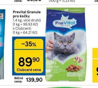 Tesco Prevital granule pro kočky nabídka