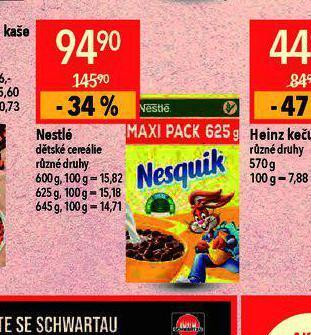 Globus Nestlé dětské cereálie nabídka