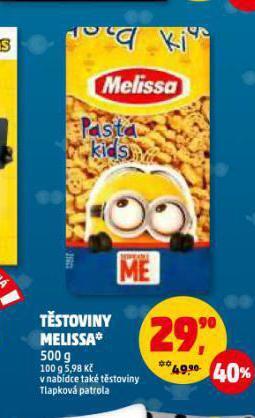 Penny Market Těstoviny melissa nabídka