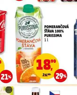 Pomerančová šťáva 100% purissima