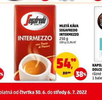 Penny Market Mletá káva segafredo intermezzo nabídka