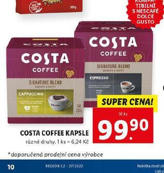Lidl Costa coffee kapsle nabídka