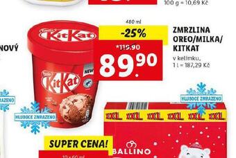 Lidl Zmrzlina oreo / milka / kitkat nabídka