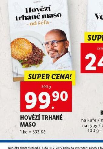Lidl Hovězí trhané maso nabídka