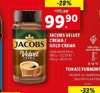 Lidl Jacobs velvet crema / gold crema nabídka