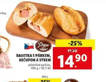 Lidl Bulka s párkem, kečupem a sýrm nabídka