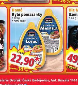 Norma Hamé rybí pomazánky nabídka