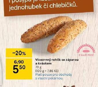 Tesco Vícezrenný rohlík se záparou a kváskem nabídka