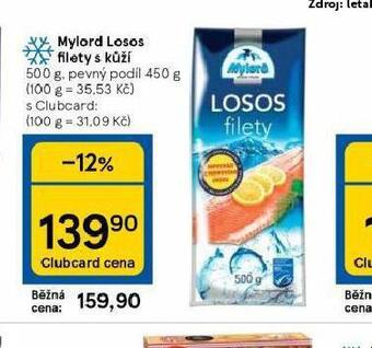 Tesco Mylord losos filety s kůží nabídka