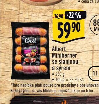 Jip Miniberner se slaninou a sýrem nabídka