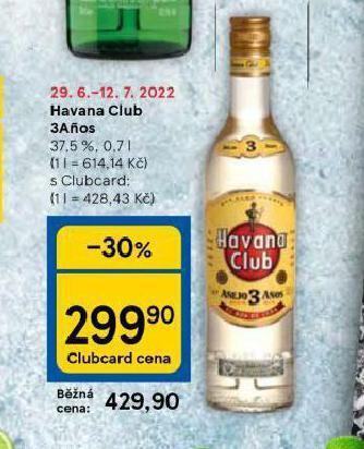Tesco Havana club 3anos nabídka