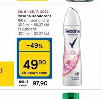 Tesco Rexona deodorant nabídka