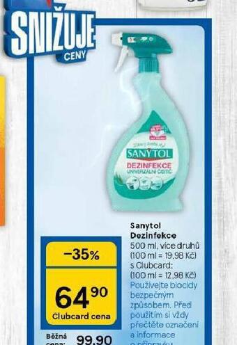 Tesco Sanytol dezinfekce nabídka