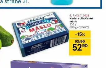 Madeta jihočské máslo