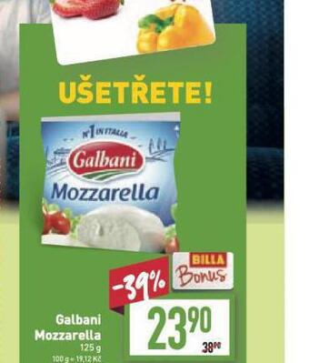 Billa Mozzarella nabídka