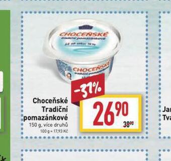 Billa Choceňské tradiční pomazánkové nabídka