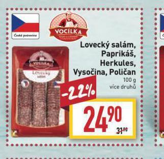 Billa Paprikáš nabídka