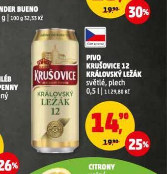 Penny Market Pivo krušovice 12 královský ležák nabídka