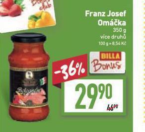 Billa Franz josef omáčka nabídka
