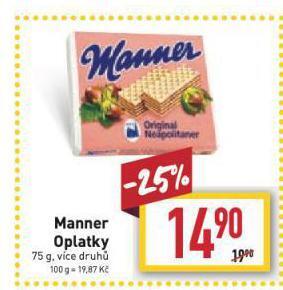Billa Manner oplatky nabídka