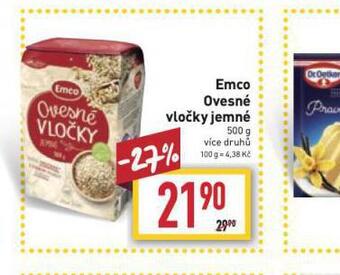 Billa Emco ovesné vločky jemné nabídka