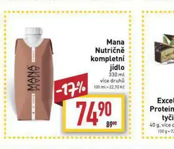 Billa Mana butričně kompletní jídlo nabídka