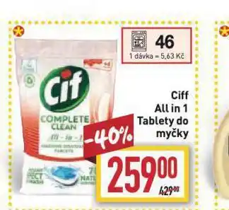 Billa Cif all in 1 tablety do myčky nabídka