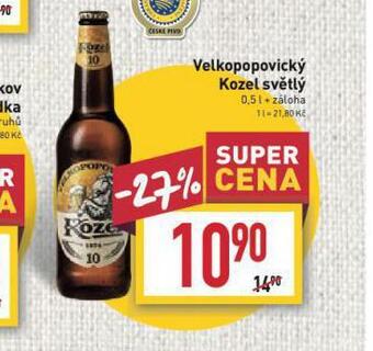Billa Pivo velkopopovický kozel 10 nabídka